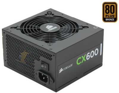 Fonte ATX v. 2.3 EPS v.2.91 600W Corsair CX600, bronze