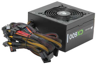 Fonte ATX v. 2.3 EPS v.2.91 600W Corsair CX600, bronze