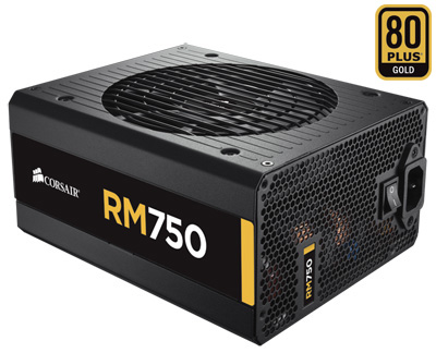 Fonte ATX Corsar RM750, 750W reais 80 Plus Gold