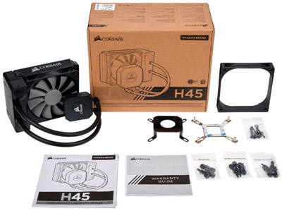 Cooler c/ gua p/ CPU Intel/AMD, Corsair H45 120mm