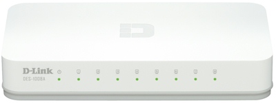 Switch 8 portas 10/100 Mbps D-Link DES-1008A Verso E1