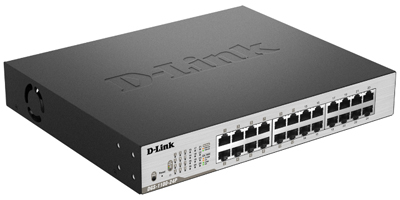 Switch D-Link DGS-1100-24P 24 portas Gigabit 100W PoE