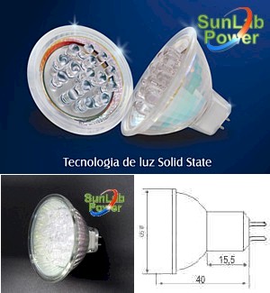 Lmpada dicrica c/ 15 LEDs cor verde 1,5W (20W) 220V