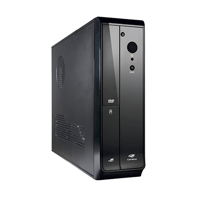 Gabinete desktop slim C3Tech com fonte 200W SFX