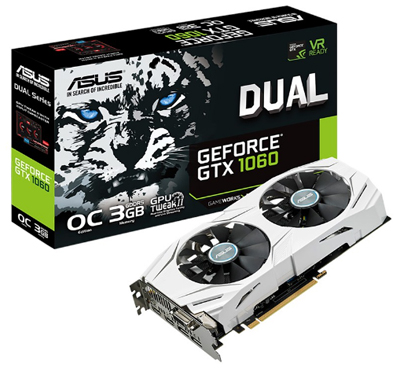 Placa vdeo Asus Geforce GTX1060 3GB GDDR5 OC DVI 2DP