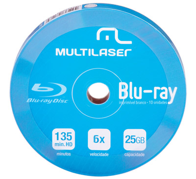 10 mdias avulsas Blu-ray Multilaser DV057 25GB 6X impr