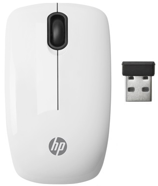 Mouse sem fio HP Z3200 branco 1600 dpi Blue LED, USB