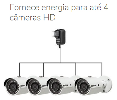 Fonte para câmeras Intelbras EF 1201 12V 1A conec. P4