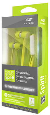 Fone de ouvido c/ mic. C3Tech Spirit EP-103 P2 4 vias