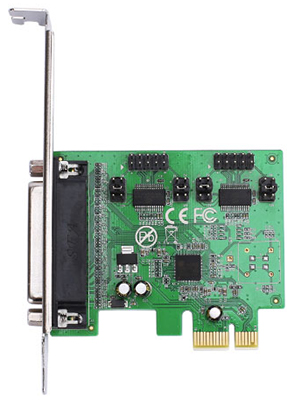 Placa PCI-e X1 2 portas seriais RS-232 e 1 paralela