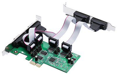 Placa serial PCI-e c/ 4 portas seriais RS-232 Flexport