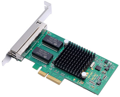 Placa rede PCI-e 4 portas Flexport F2743IC 1Gb Intel