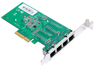 Placa rede PCI-e 4 portas Flexport F2743IC 1Gb Intel