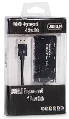 HUB USB 3.0 com 4 portas Flexport F6049W sem fonte