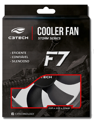 Cooler 120 x 120 x 25mm C3Tech F7 Storm Series 1200 RPM