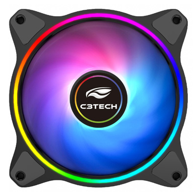Cooler cores RGB C3Tech F7-L250RGB 120x120mm 12V 6pinos
