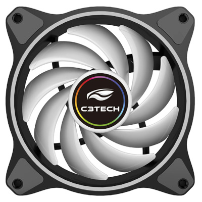 Cooler cores RGB C3Tech F7-L250RGB 120x120mm 12V 6pinos