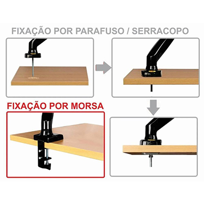 Suporte p/ monitor c/ VESA ELG F80N c/ pisto p/ mesa