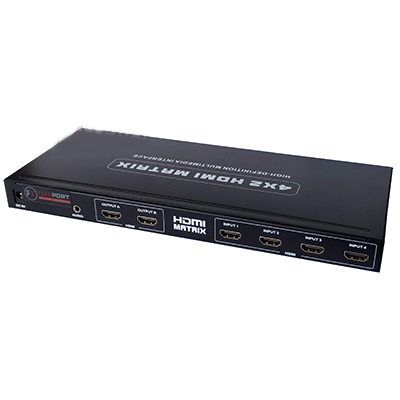 Matrix HDMI de 4 entradas p/ 2 sadas indepen. Flexport