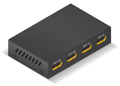 Splitter de vdeo HDMI, 1 ent. 4 sadas iguais FlexPort