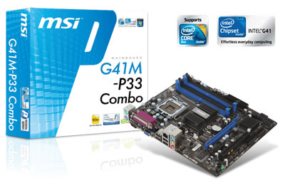 Placa me MSI G41M-P33 Combo Intel LGA775 DDR2 DDR3 VGA