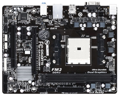 Placa me Gigabyte GA-F2A55M-S1 p/ AMD FM2, VGA, PCI