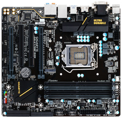 Placa me Gigabyte GA-Z170M-D3H DDR4 p/ Intel LGA1151