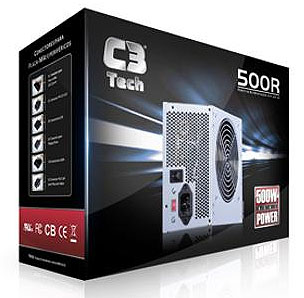 Fonte ATX v. 2.0 500W reais C3Tech 500R (GPB-500S) 