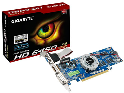 Placa vdeo Radeon Gigabyte HD6450 1GBDDR3 VGA HDMI DVI