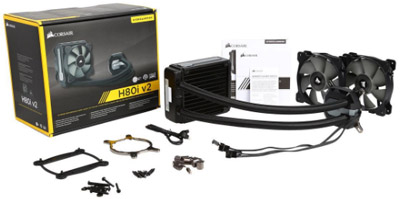 Cooler c/ gua p/ Intel/AMD Corsair H80i-V2 inteligente