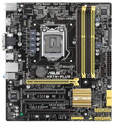 Placa me Asus H87M-PLUS p/ Intel LGA-1150, p/ i7 i5 i3