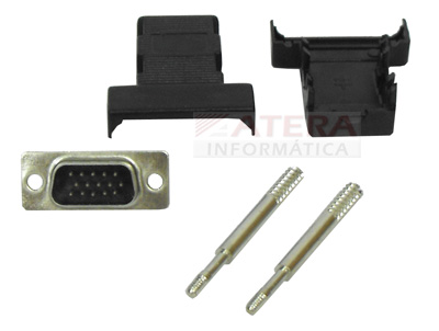 Conector de vdeo HDB-15 macho solda 020150 preto