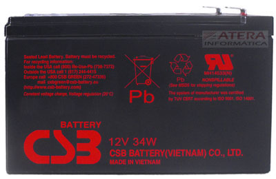 Bateria CSB HR 1234W-F2 12VDC 9Ah 34W longa vida 5 anos