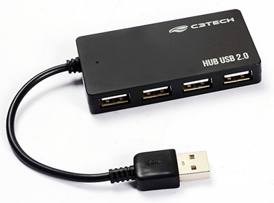 HUB USB 2.0 c/ 4 portas C3Tech HU-210 480 Mbps s/ fonte