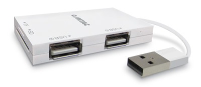 HUB USB 2.0 2 portas e leitor de cartes Comtac 9263