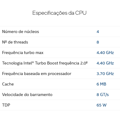 Processador Intel i3-10105 3.7GHz 6MB LGA1200 10g c/v