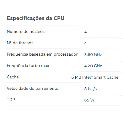 Processador Intel i3-9100 3.6GHz 6MB LGA1151 9g c/vid