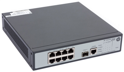 Switch HP 1910-8G JG348A, c/ 8 portas 100/1000 e 1 SFP