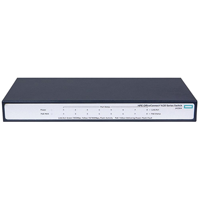 Switch HPe Aruba 1420 JH330A 8 portas Gigabit PoE 64W