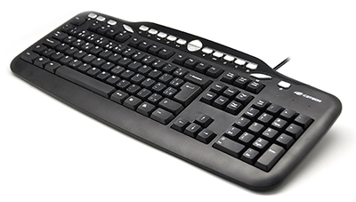 Teclado multimdia slim c/ fio e apoio C3Tech KB-M500