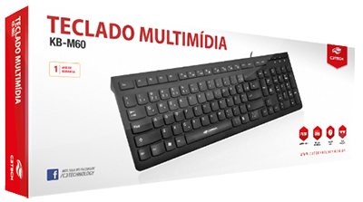 Teclado multimdia com 12 teclas C3Tech KB-M60, USB