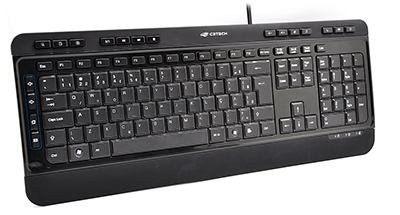 Teclado mulimdia slim c/ fio e apoio C3Tech KB-M700