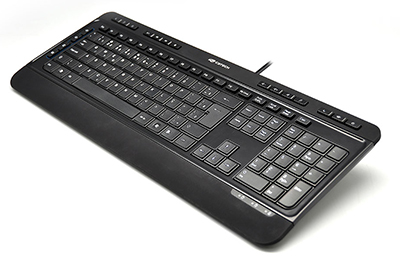 Teclado mulimdia slim c/ fio e apoio C3Tech KB-M700