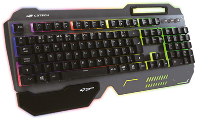 Teclado gamer C3Tech KG-200 ABNT2 suporte p/ smartphone