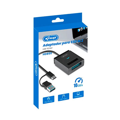 Adaptador USB e tipo C 3.1 para SSD M2 NVME Knup KP-HD850