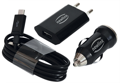 Kit carregador p/ smartphone micro USB NewLink 5V, 1A