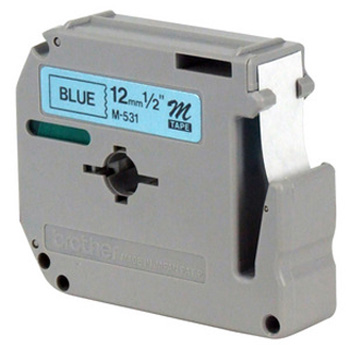 Fita p/ rotulador, Brother M-531 preto sobre azul 12mm