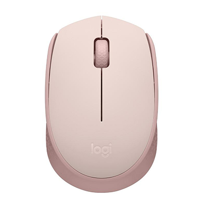 Mini mouse sem fio Logitech M170 rosa c/ nano USB