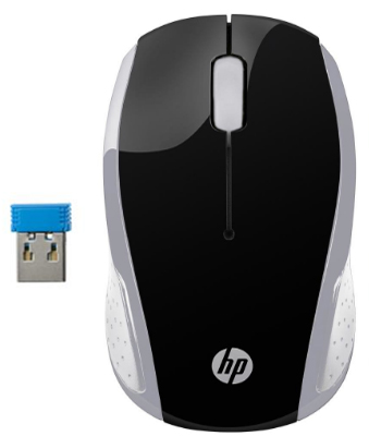 Mouse s/ fio HP 200 OMAN 2HU84AA silver 1000dpi USB