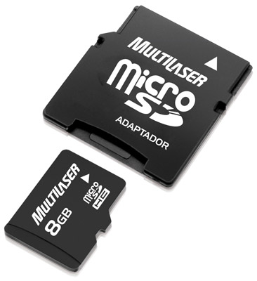 Carto memria micro SDHC 8GB Multlaser class 4 c/ adap